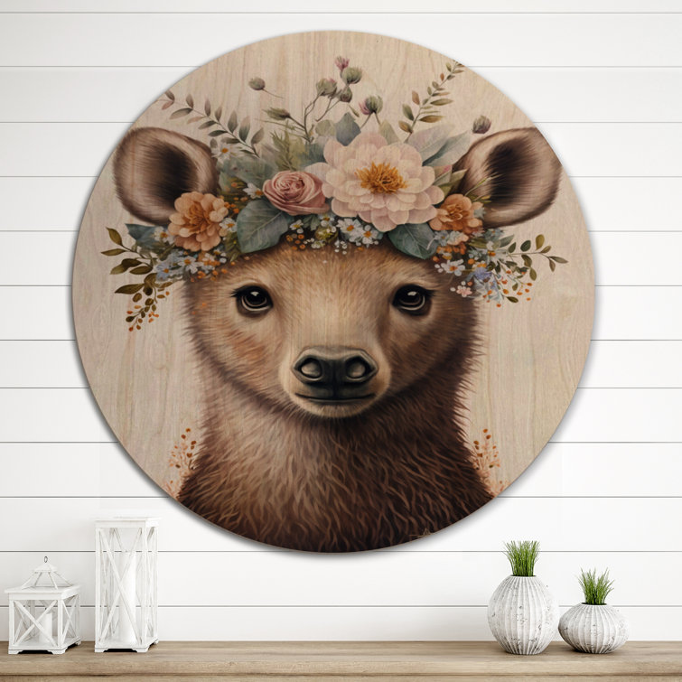 Bear with flower store crown